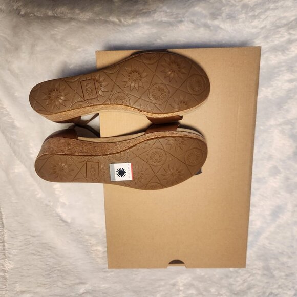 UGG WOMEN'S ZOE II CORK WEDGE SANDALS - Picture 4 of 6